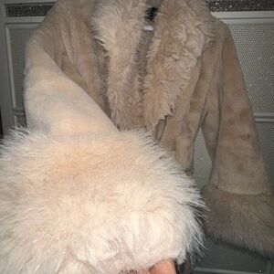 Luxurious Cream Faux Fur Jacket